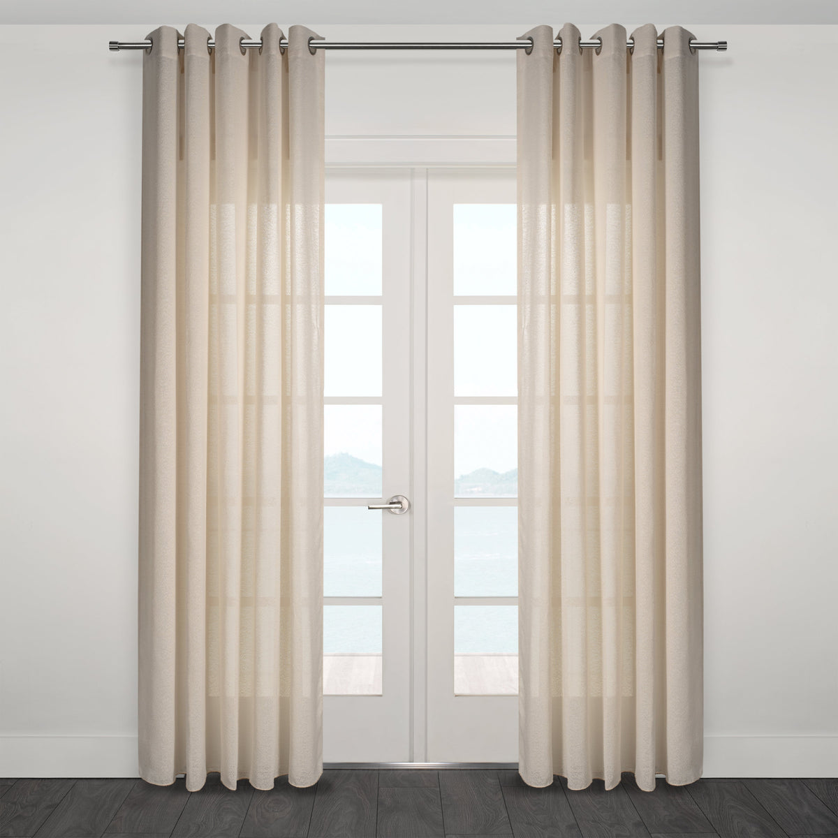 Ortona Boucle Sytle Heavy Semi Sheer Grommet Curtain 80" x95"