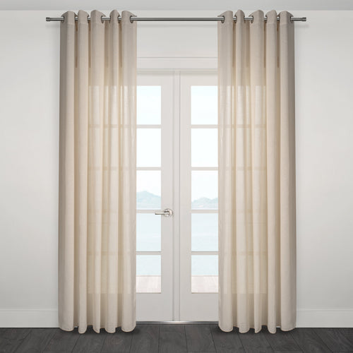 Ortona Boucle Sytle Heavy Semi Sheer Grommet Curtain 80" x95"
