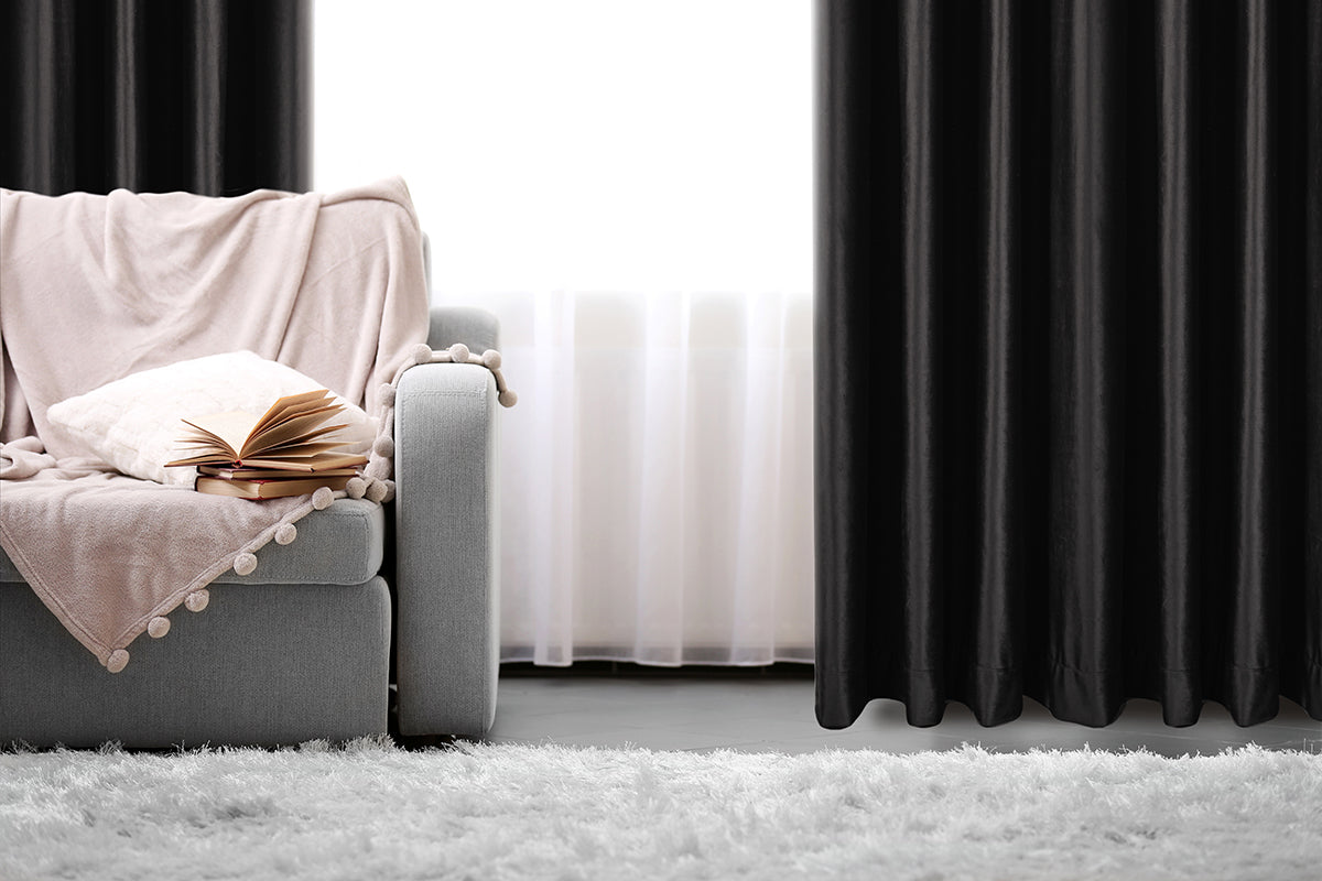 Heavy Velvet Textured Curtains 60" x 95"