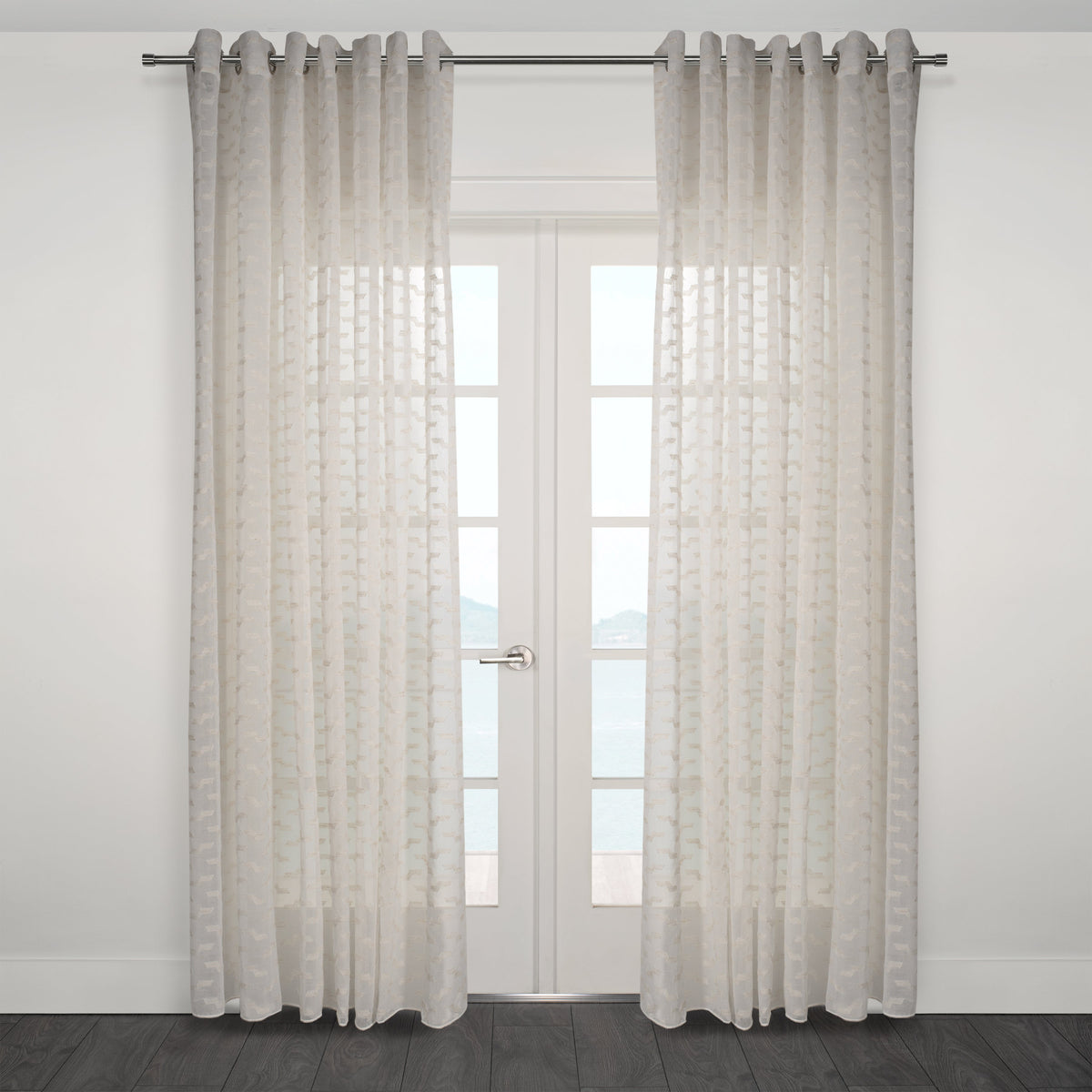 Via Rustic Inspired Wide Width Sheer Curtain 108"x 95"