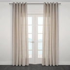 Zacari Woven Leaf Design Textured Semi Sheer Curtain 80"x 95"