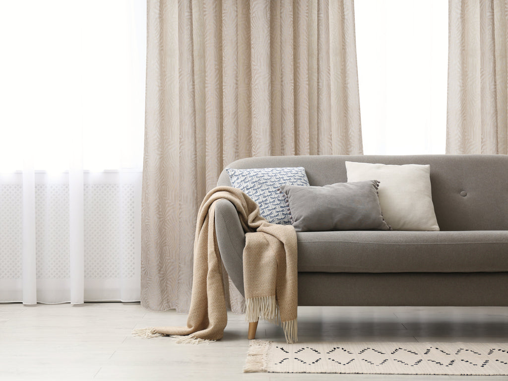 Zacari Woven Leaf Design Textured Semi Sheer Curtain 80"x 95"