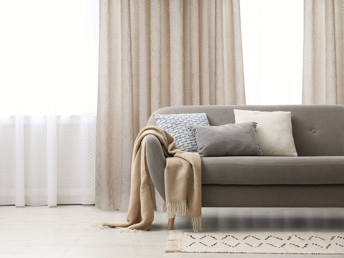 Zacari Woven Leaf Design Textured Semi Sheer Curtain 80"x 95"