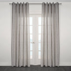 Zacari Woven Leaf Design Textured Semi Sheer Curtain 80"x 95"