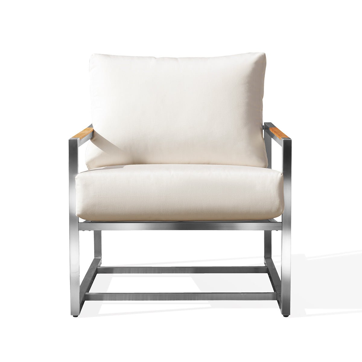 Club ChairAcacia Stainless Steel Club Chair with Sunbrella® Cushions - Dekor Butik