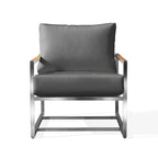 Club ChairAcacia Stainless Steel Club Chair with Sunbrella® Cushions - Dekor Butik