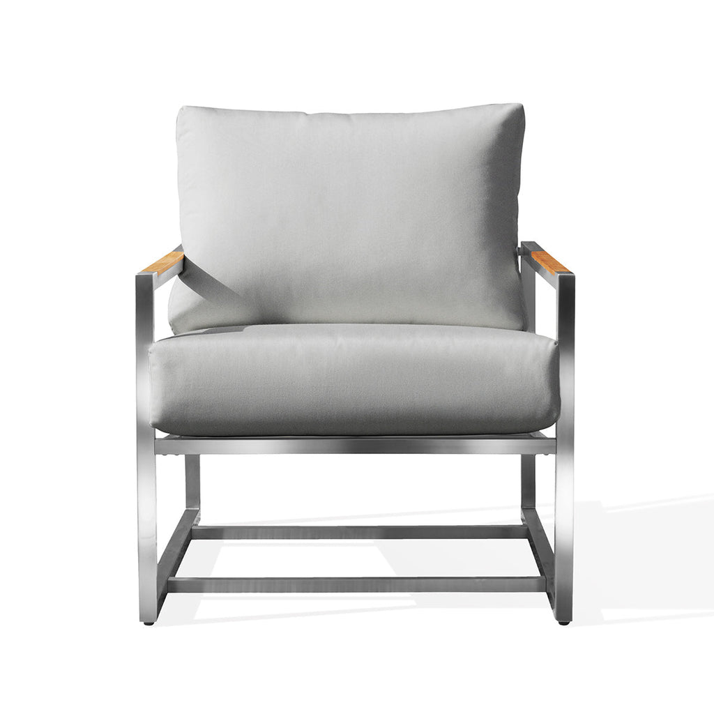 Club ChairAcacia Stainless Steel Club Chair with Sunbrella® Cushions - Dekor Butik