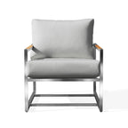 Club ChairAcacia Stainless Steel Club Chair with Sunbrella® Cushions - Dekor Butik