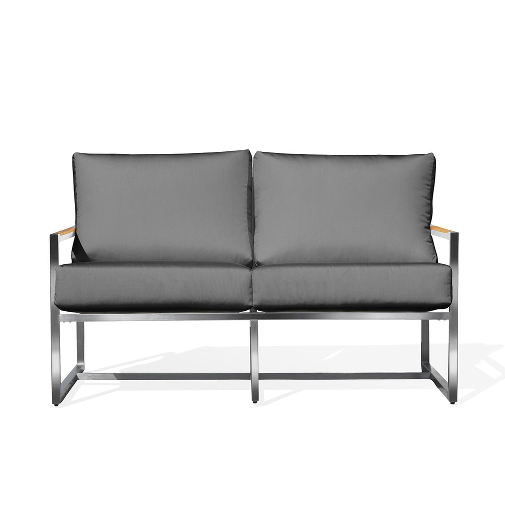 LoveseatAcacia Stainless Steel Loveseat with Sunbrella® Cushions - Dekor Butik