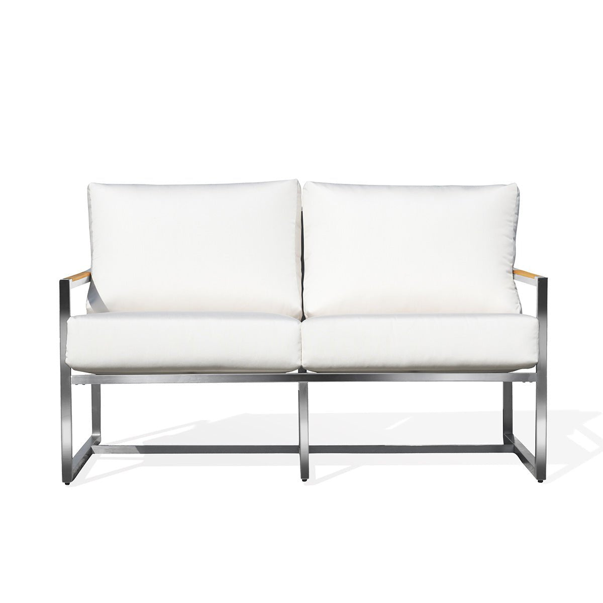 LoveseatAcacia Stainless Steel Loveseat with Sunbrella® Cushions - Dekor Butik