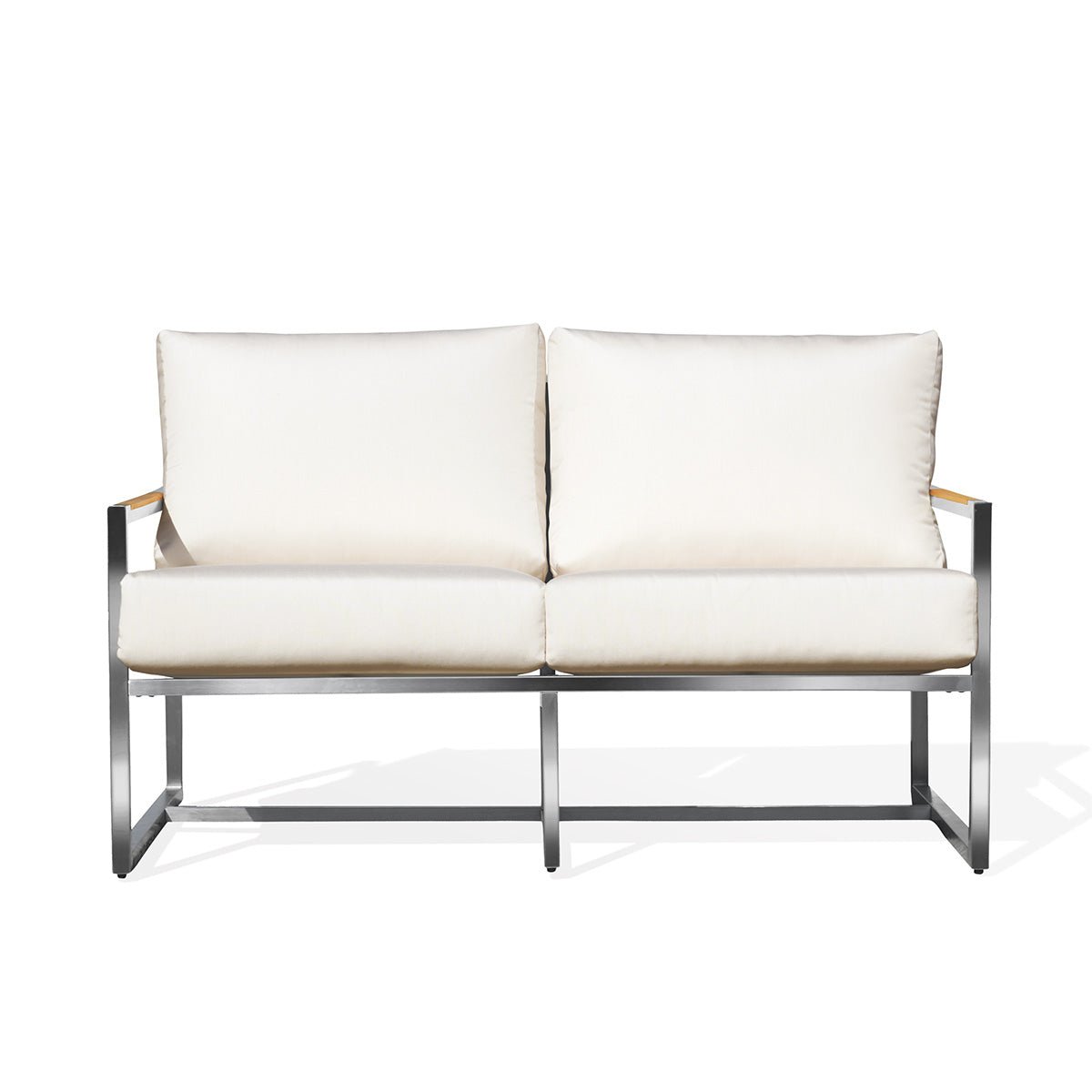 LoveseatAcacia Stainless Steel Loveseat with Sunbrella® Cushions - Dekor Butik