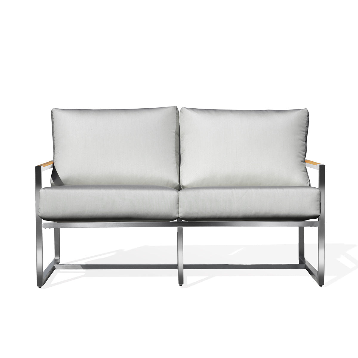 LoveseatAcacia Stainless Steel Loveseat with Sunbrella® Cushions - Dekor Butik