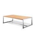 coffee tableAcacia Stainless Steel & Teak Top Outdoor Coffee Table - Dekor Butik