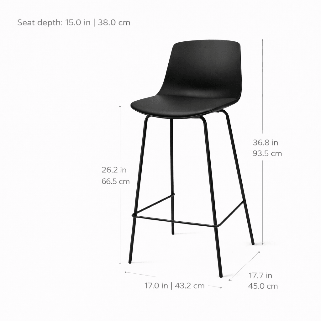 Agata Counter Stool, Black - Dekor Butik