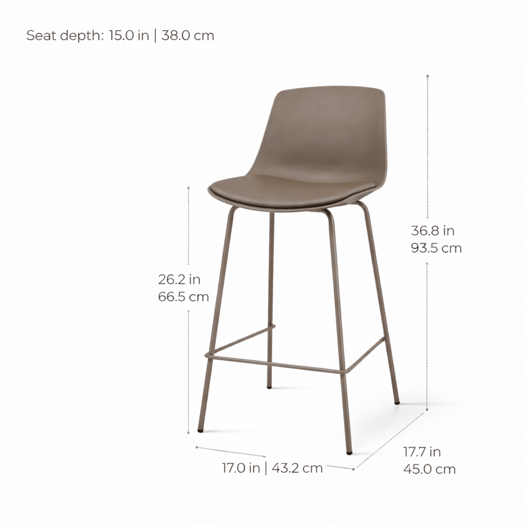 Agata Counter Stool, Brown - Dekor Butik
