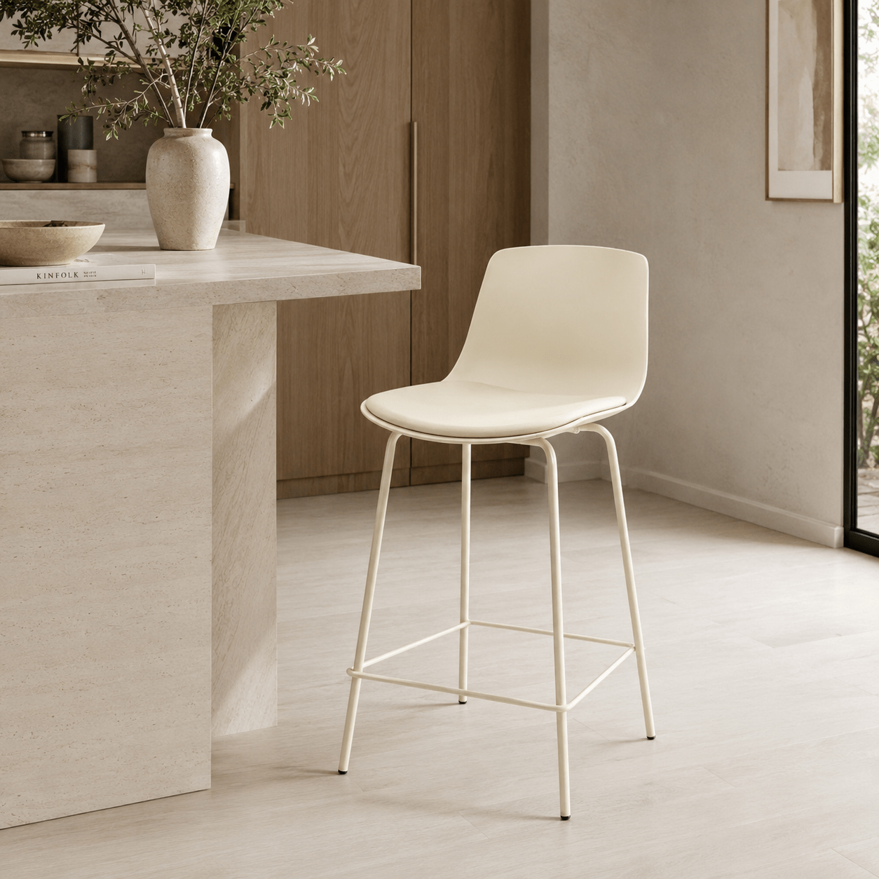 Agata Counter Stool - Neutral White - Dekor Butik