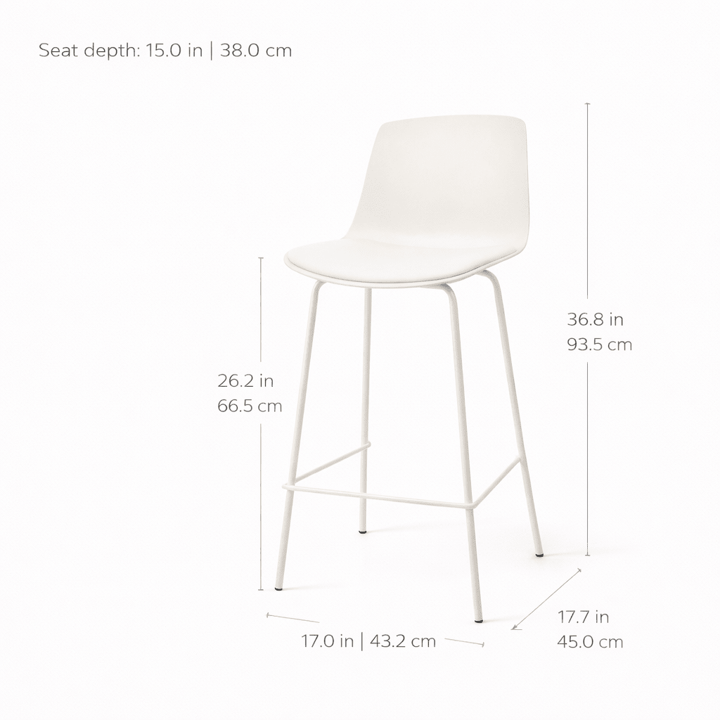 Agata Counter Stool, Neutral White - Dekor Butik