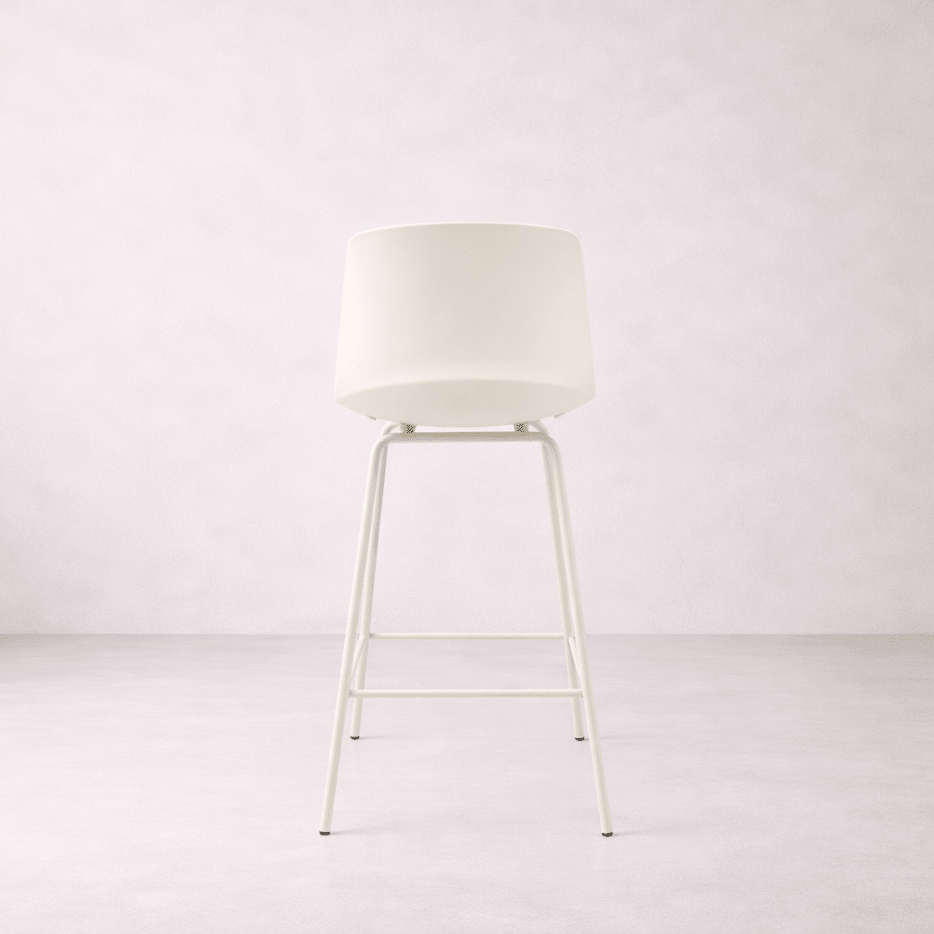 Agata Counter Stool, Neutral White - Dekor Butik