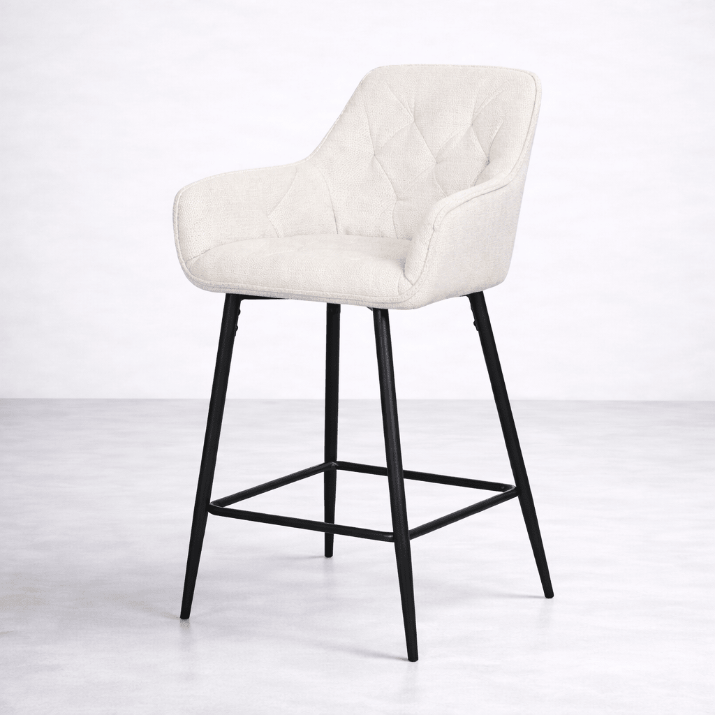 StoolAlba Fabric Counter Stool, Cream - Dekor Butik