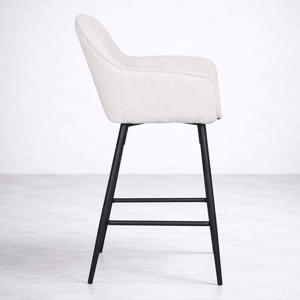 StoolAlba Fabric Counter Stool, Cream - Dekor Butik