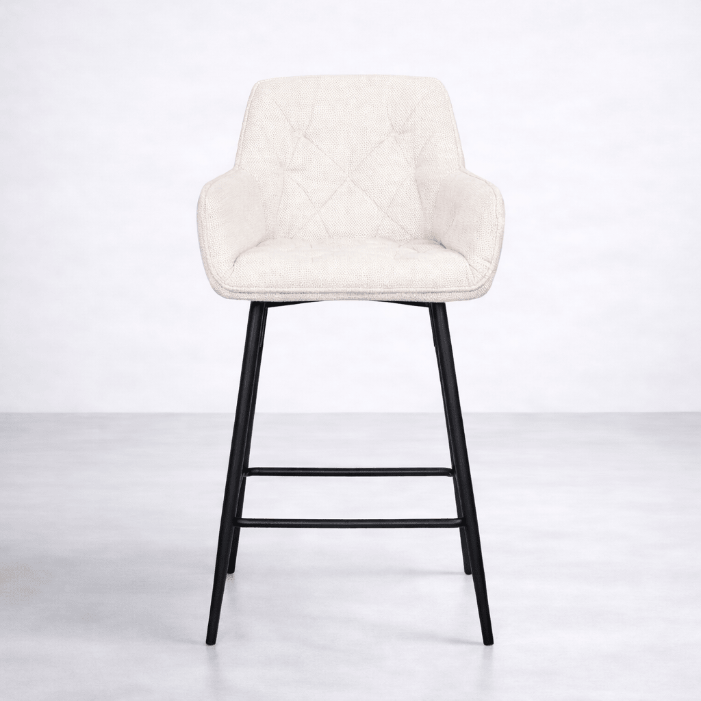 StoolAlba Fabric Counter Stool, Cream - Dekor Butik