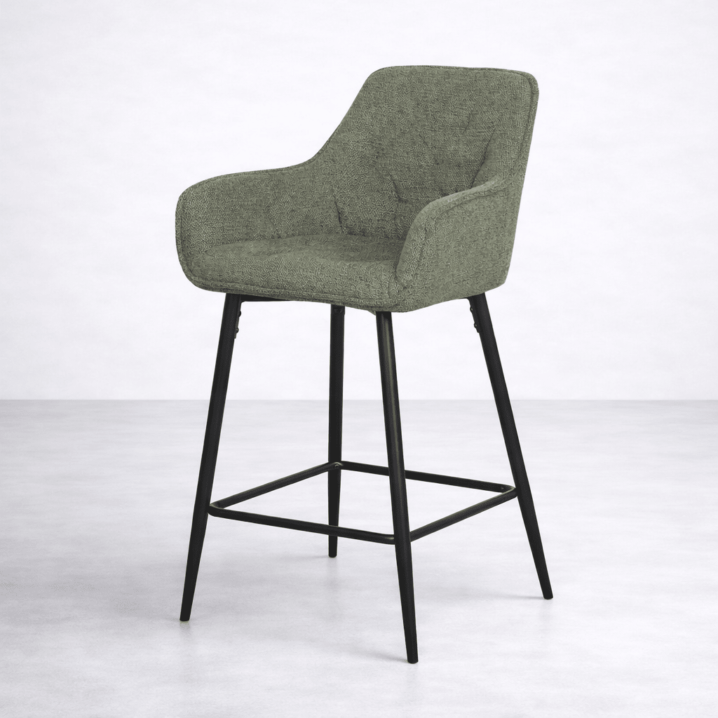 StoolAlba Fabric Counter Stool, Green - Dekor Butik