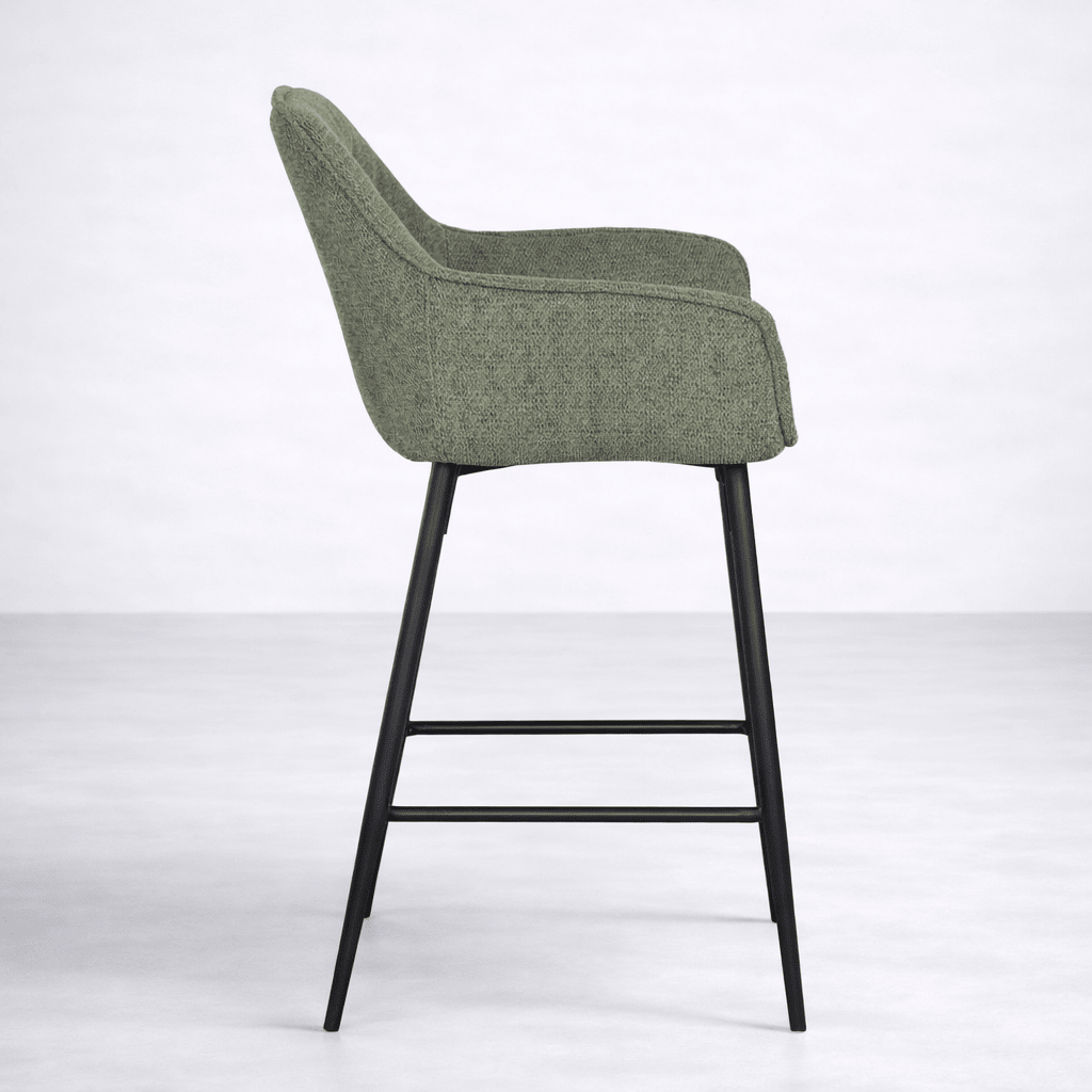 StoolAlba Fabric Counter Stool, Green - Dekor Butik