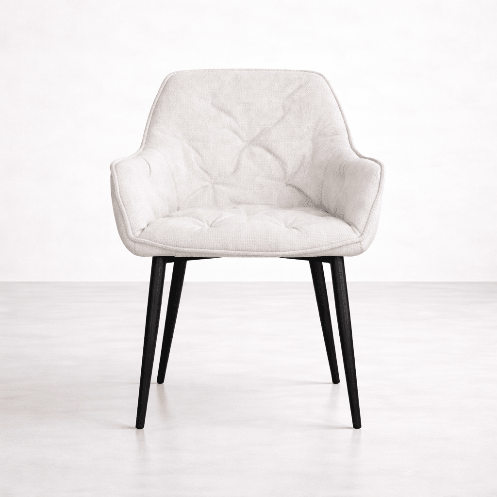 Alba Fabric Dining Chair, Cream - Dekor Butik