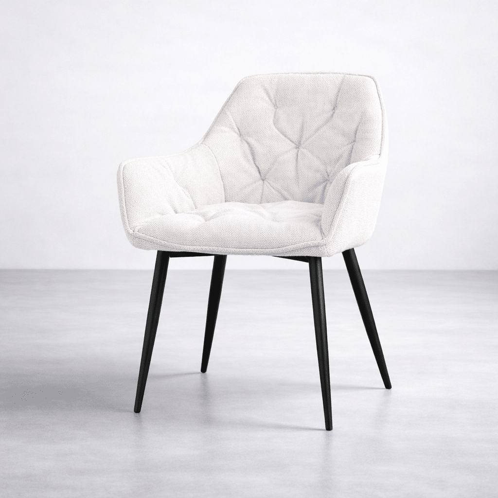 Alba Fabric Dining Chair, Cream - Dekor Butik