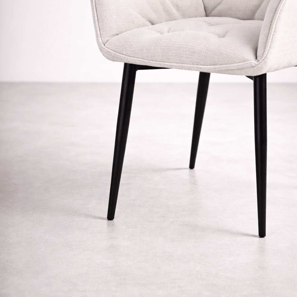 Alba Fabric Dining Chair, Cream - Dekor Butik