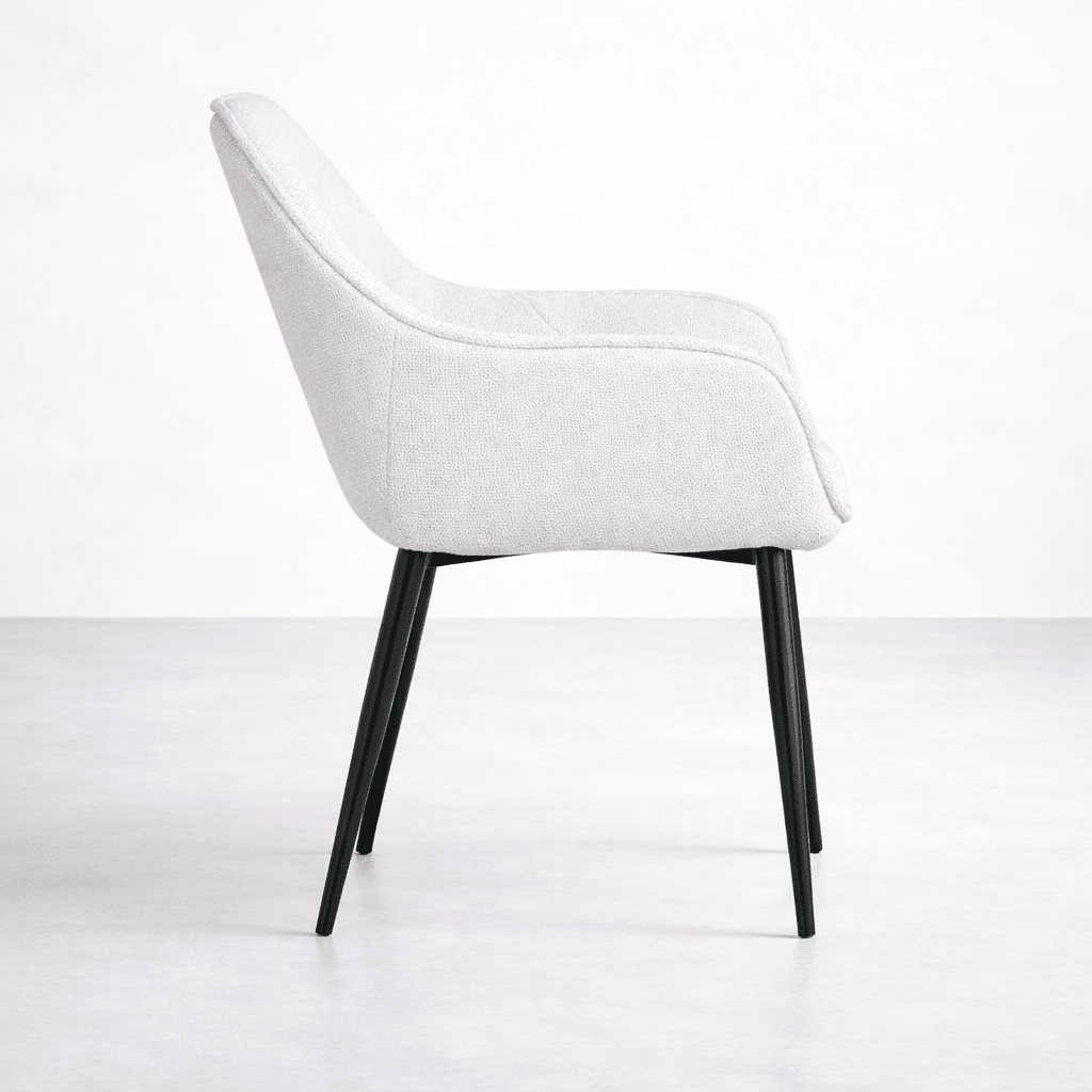 Alba Fabric Dining Chair, Cream - Dekor Butik