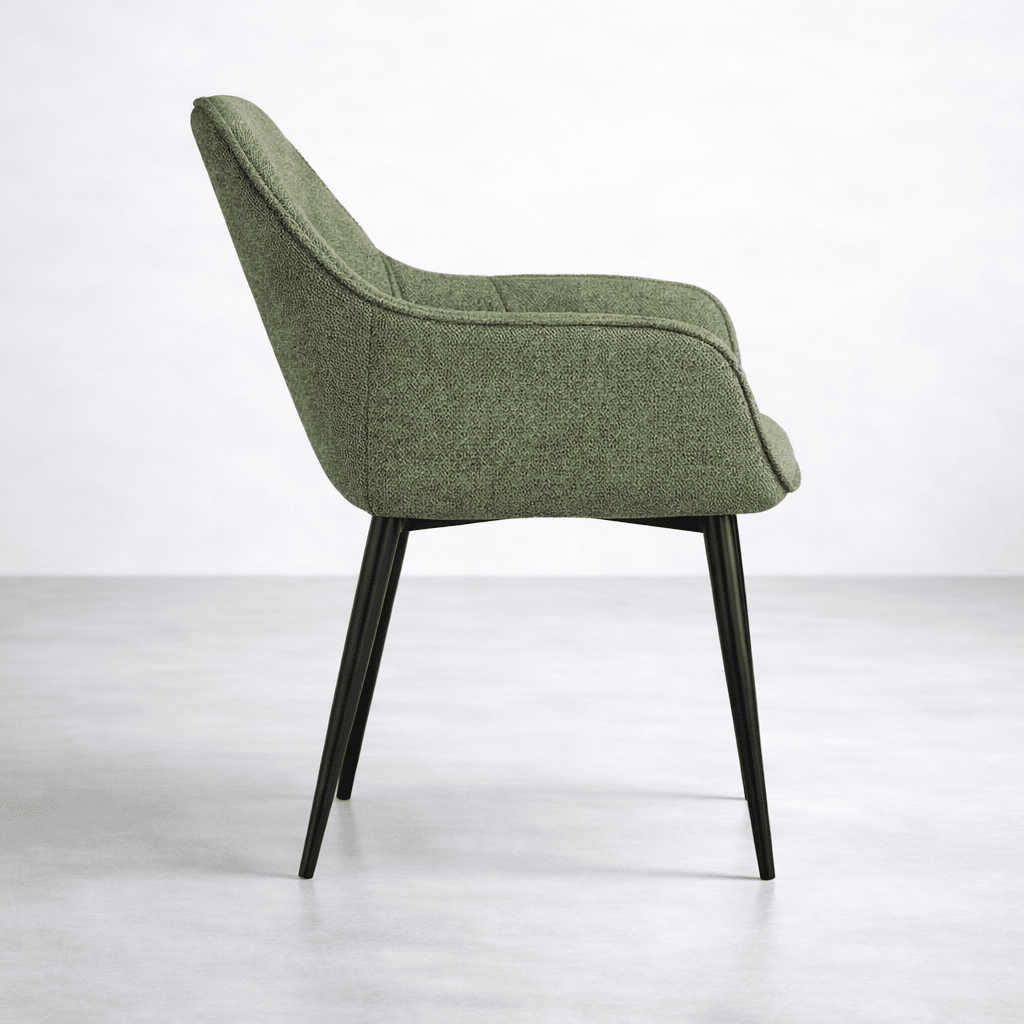Alba Fabric Dining Chair, Green - Dekor Butik