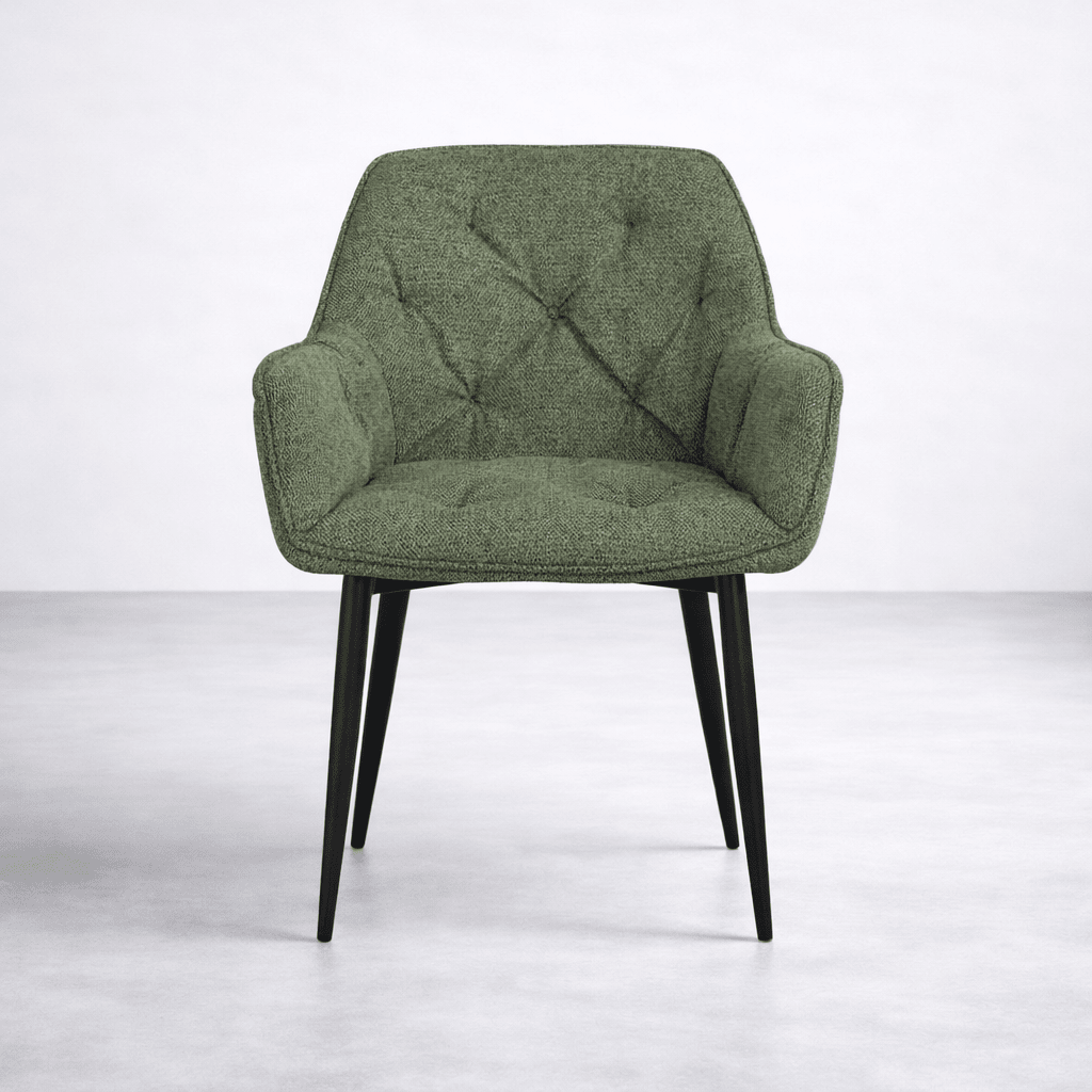 Alba Fabric Dining Chair, Green - Dekor Butik