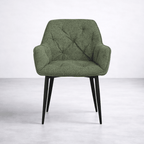 Alba Fabric Dining Chair, Green - Dekor Butik