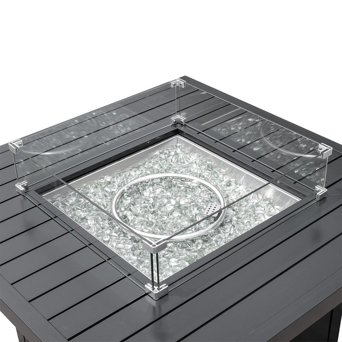 Fire PitAluminum Propane 42" Square Outdoor Fire Pit Table - Dekor Butik