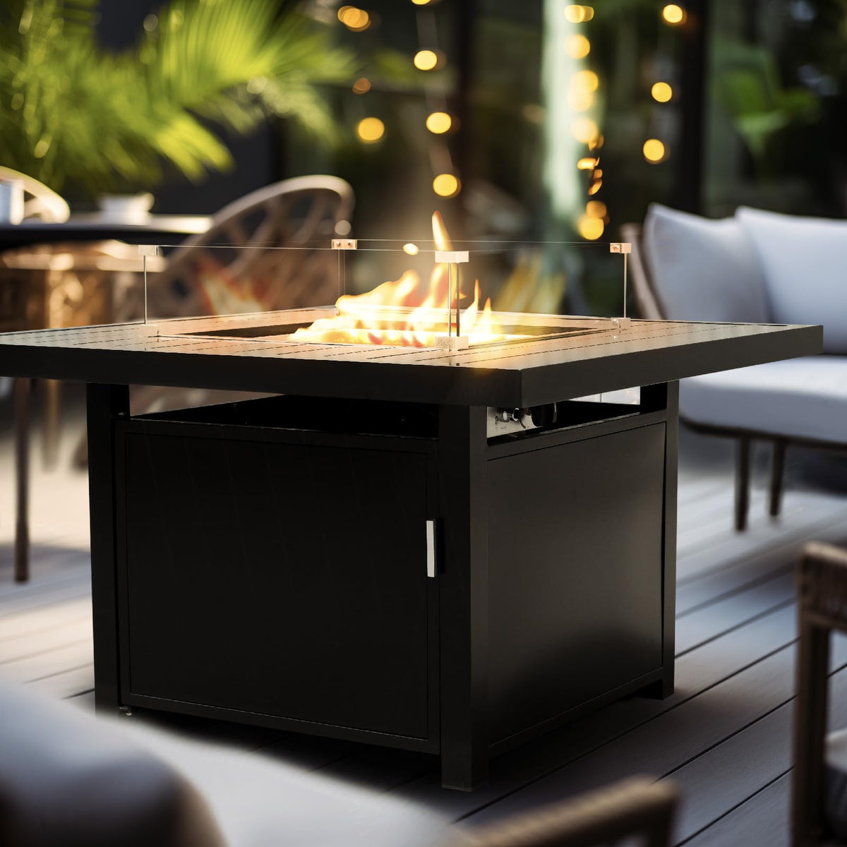 Fire PitAluminum Propane 48" Rectangle Outdoor Fire Pit Table - Dekor Butik