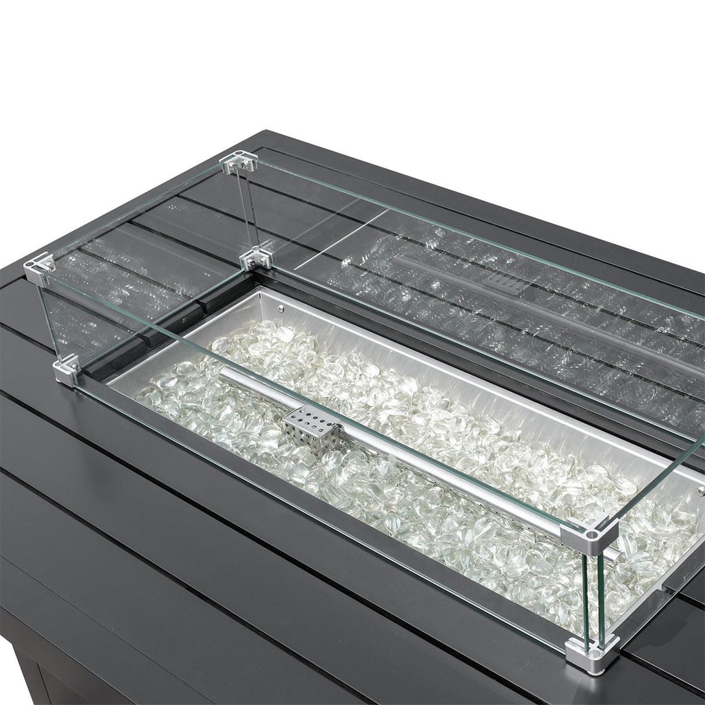 Fire PitAluminum Propane 48" Rectangle Outdoor Fire Pit Table - Dekor Butik