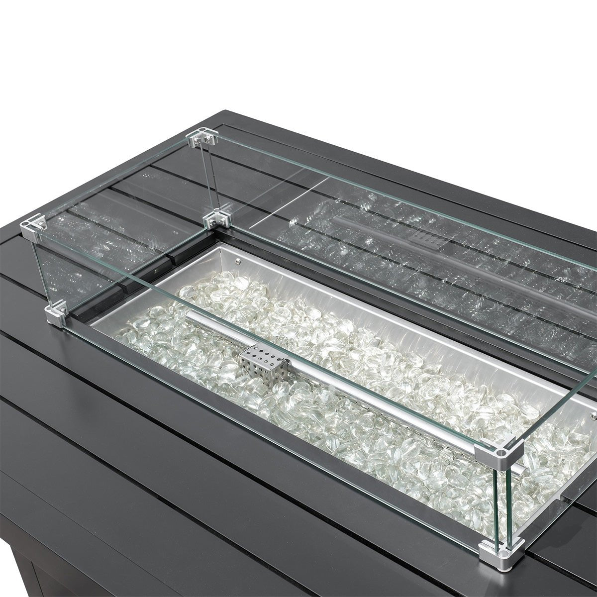 Fire PitAluminum Propane 48" Rectangle Outdoor Fire Pit Table - Dekor Butik