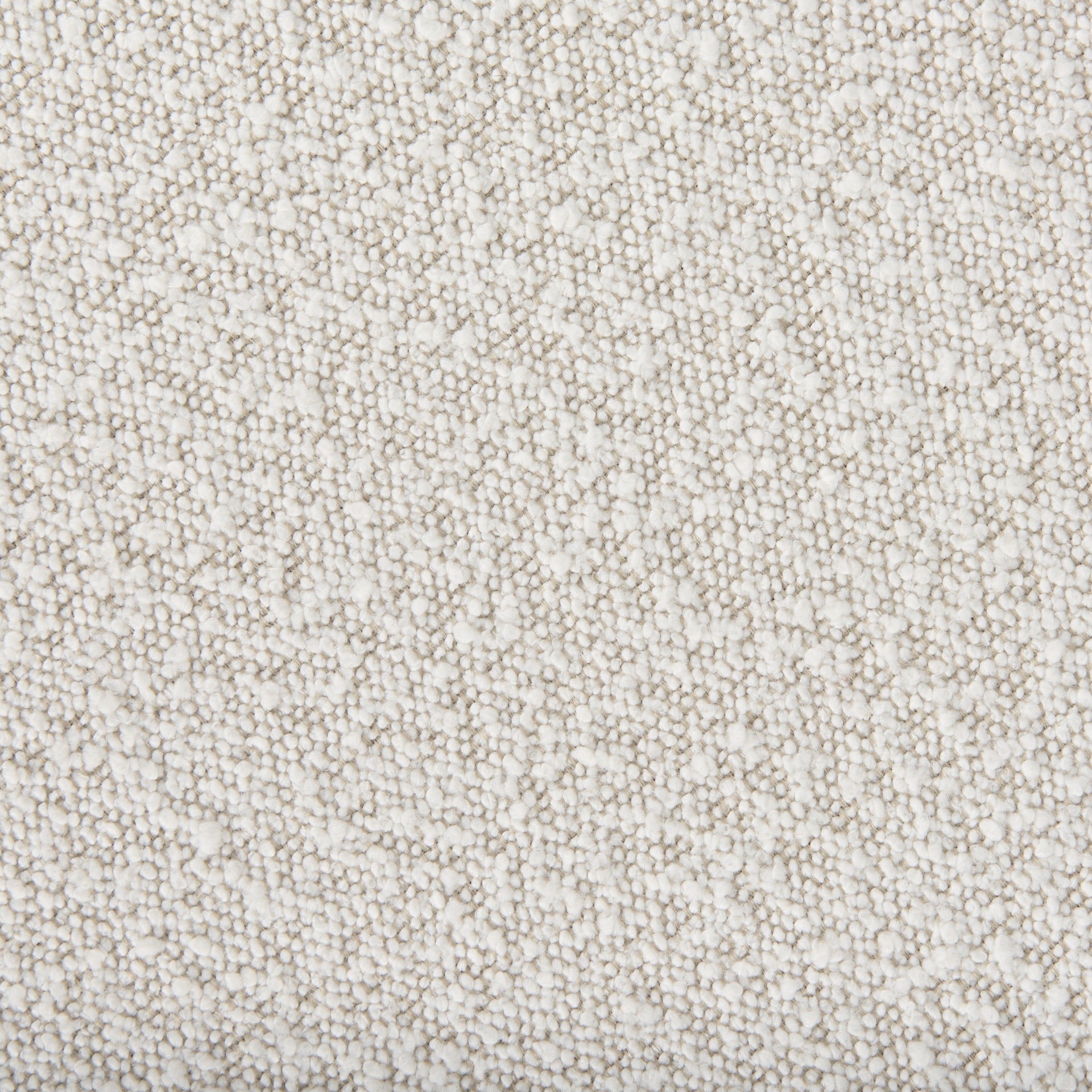 Amelia 35.8L x 35.8W x 17.5H Cream Boucle W/Black Metal Upholstered Ottoman - Dekor Butik