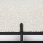Amelia 55.0L x 18.0W x 18.0H Cream Boucle W/Black Metal Upholstered Bench - Dekor Butik
