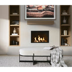 Amelia 55.0L x 18.0W x 18.0H Cream Boucle W/Black Metal Upholstered Bench - Dekor Butik
