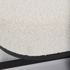 Amelia 55.0L x 18.0W x 18.0H Cream Boucle W/Black Metal Upholstered Bench - Dekor Butik