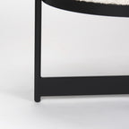 Amelia 55.0L x 18.0W x 18.0H Cream Boucle W/Black Metal Upholstered Bench - Dekor Butik