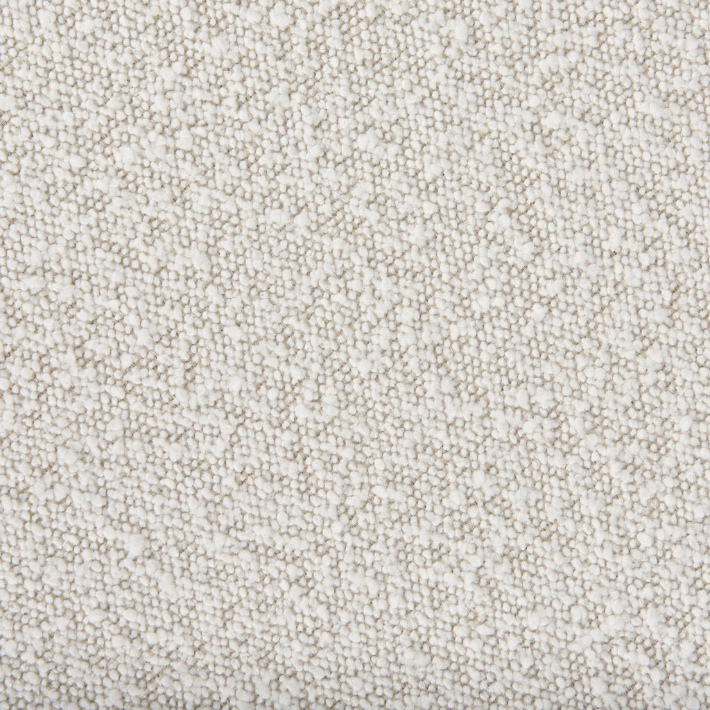 Amelia Cream Boucle W/Black Metal Upholstered Pouf - Dekor Butik