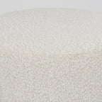 Amelia Cream Boucle W/Black Metal Upholstered Pouf - Dekor Butik