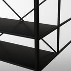 Amika White Marble Top Black Metal Kitchen Island - Dekor Butik