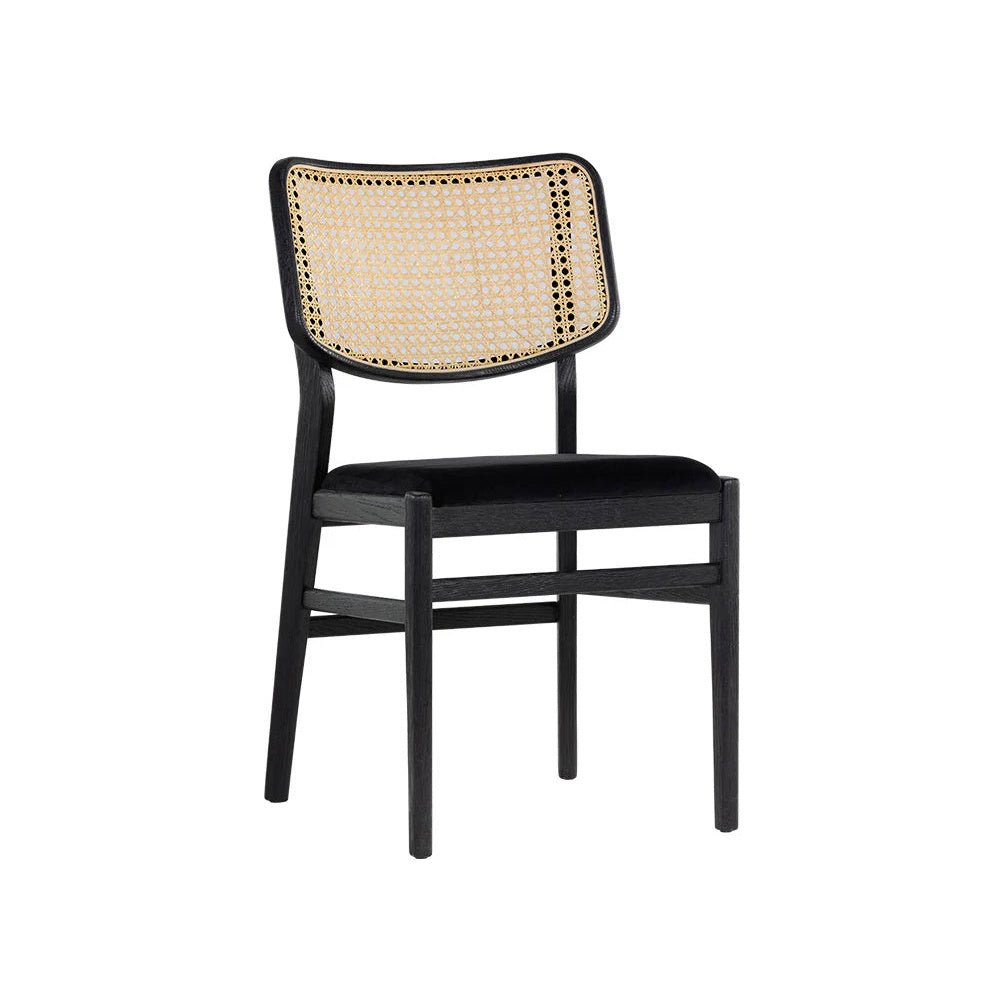 Dining ChairsAnnex Dining Chair - Cane Back With Black Velvet Seat - FLOOR MODEL - Dekor Butik