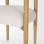 Arden Dining Chair w/ Medium Brown Wood and Cream Twill Fabric - Dekor Butik