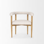 Arden Dining Chair w/ Medium Brown Wood and Cream Twill Fabric - Dekor Butik