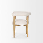 Arden Dining Chair w/ Medium Brown Wood and Cream Twill Fabric - Dekor Butik